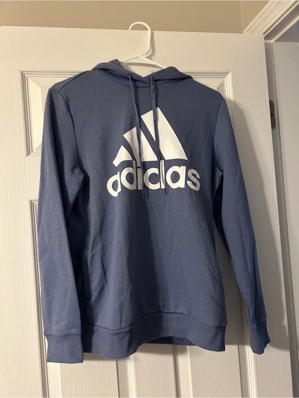 adidas Blue Pullover Hoodie with White Logo